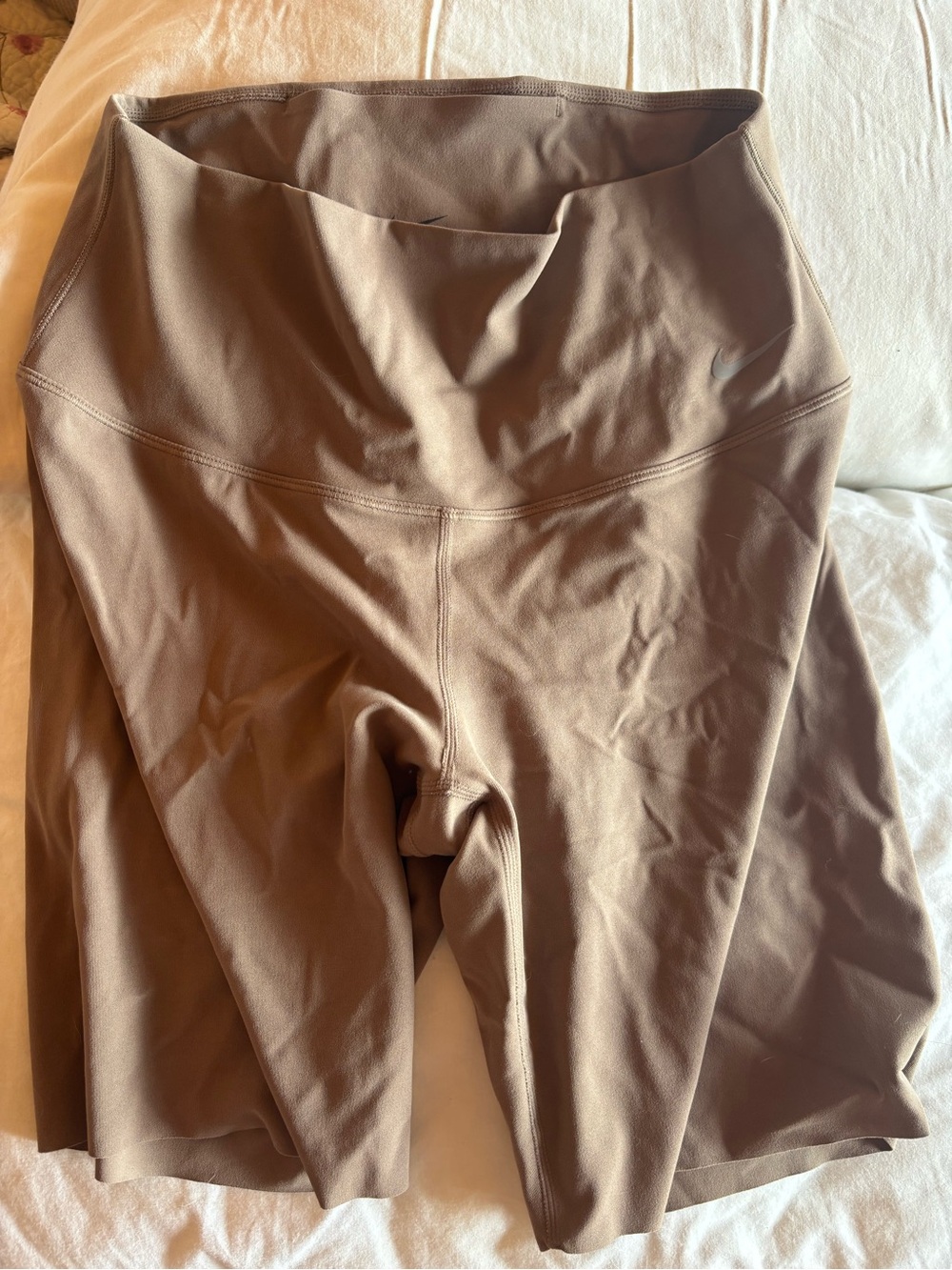 Nike High Waist Biker Shorts - Taupe